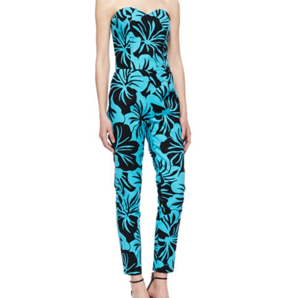 Michael Kors Blue Paradise peacock jumsuit size 4